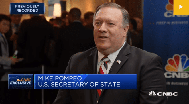 U.S. Secretary of State Mike Pompeo and U.S. Secretary of Energy Rick Perry Speak with CNBC's Brian Sullivan 48 U.S. Secretary of State Mike Pompeo and U.S. Secretary of Energy Rick Perry Speak with CNBC's Brian Sullivan