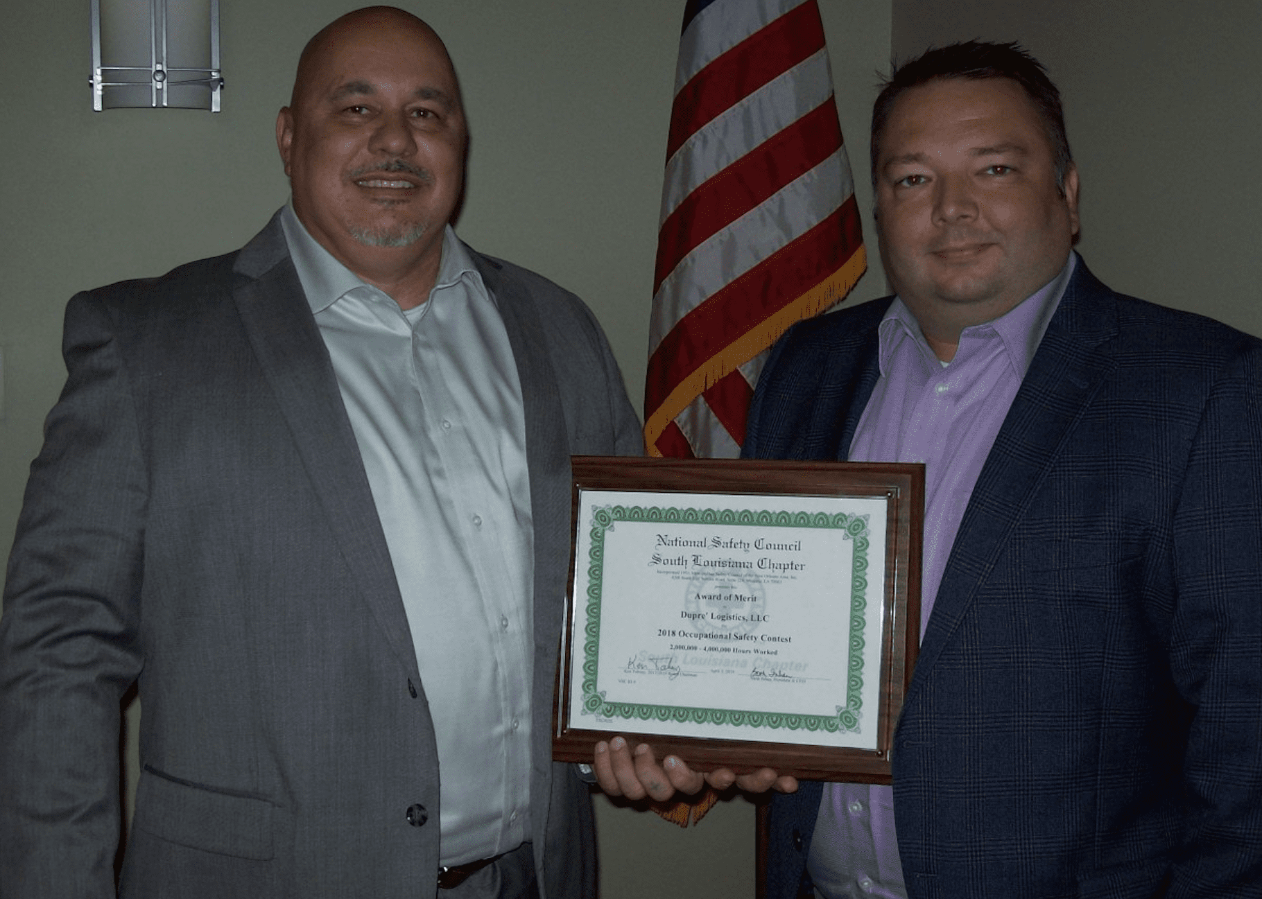 National Safety Council Presents Dupré Logistics with Occupational Safety Award 1 National Safety Council Presents Dupré Logistics with Occupational Safety Award