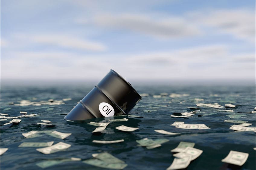 Oil price crashes to record low