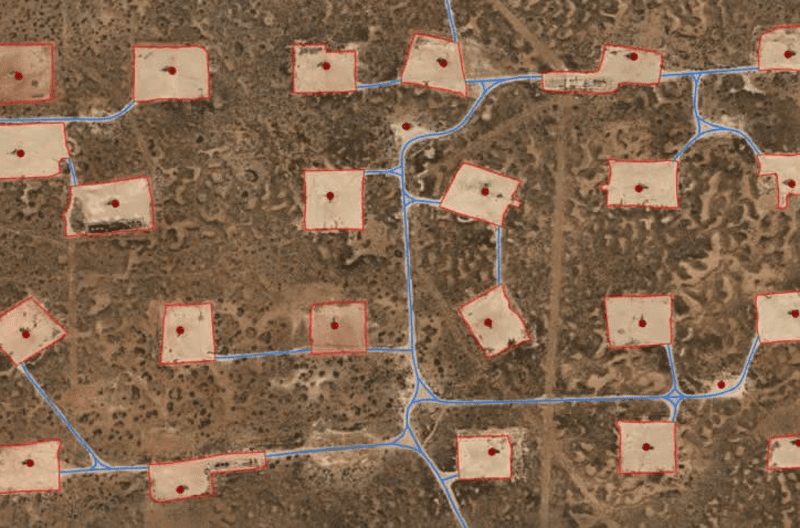 For Site and Route Planning and Compliance-Related Data Collection, Aerial Imagery Saves Serious Time and Money 1 Adding planimetric vector datasets to the imagery can pinpoint the presence and location of surface structures to help in site planning. Photos courtesy of Prius Intelli.