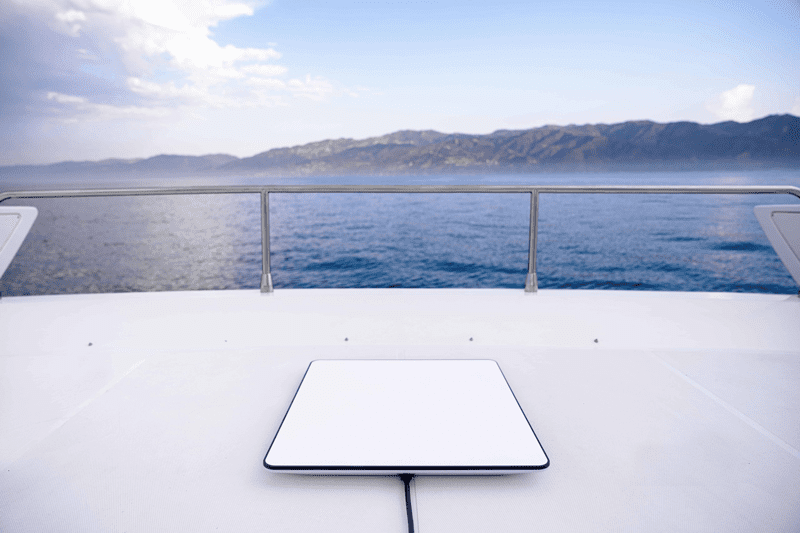 Starlink Maritime terminal, with specialized high-performance antennas designed to withstand extreme temperature and weather conditions. Photos courtesy of Clarus.