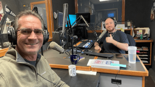 Kansas Strong Executive Director Warren Martin doing a radio show with the Big Talker KQAM in Wichita, KS. Photos courtesy of Jason Spiess.