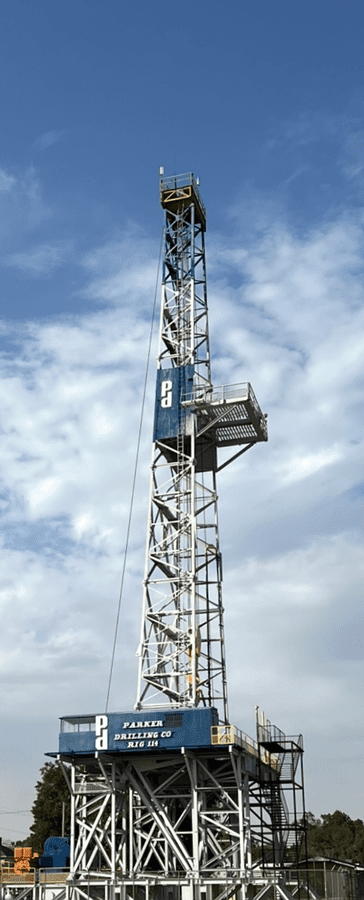 Tulsa-based Parker Drilling Company Rig 114 is shown in the mini-documentary Route 66: The Road of Royalty. Photo courtesy of The GTD Group.
