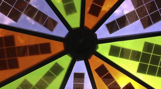 No more black and blue — "Rainbow" solar glass turns color into heat and noise insulation while boosting efficiency 50 "Rainbow" solar glass turns color into heat