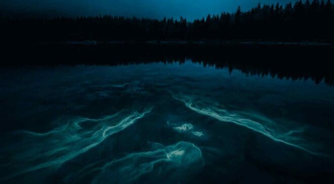 Historic — Underwater "aurora borealis" spotted in Texas while experts warn "they may appear again in March" 36 neon-blue lights glowing underwater in Texas