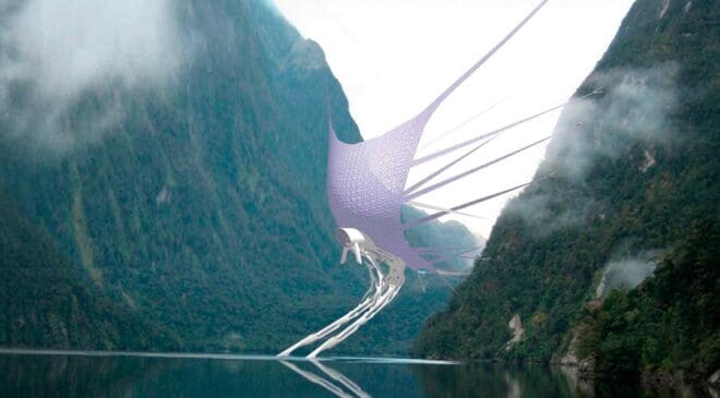 Architects studied the geometry of spider webs — Their design could stretch across the Colorado River and harvest pure energy 33 wind dam spinnaker sail harnessing wind energy
