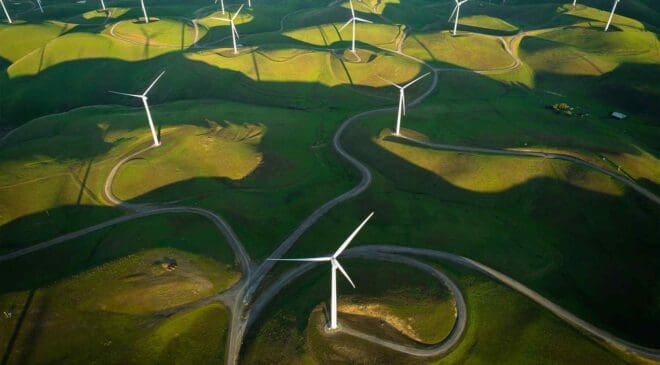 Ten drones flying around wind turbines found they ‘steal’ wind from each other and compete to generate more energy in a strange artificial rivalry 5 giant wind turbine farm