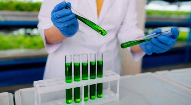 Scientists set out to recreate photosynthesis in the lab to mimic the Sun until they uncovered a hidden code in nature that points to a new way of generating energy 26 scientist holding dye mimicking photosynthesis energy production