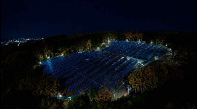 Every morning they power the city and pull heat from the air until the sun goes down and something completely unexpected begins 18 solar panels near a city