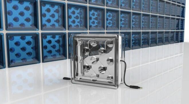 Blue and white bricks are turning walls into energy-storing batteries without needing rain, sun, or wind 50 glass solar brick