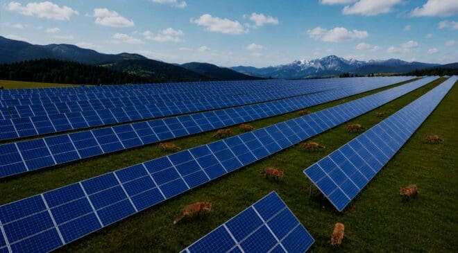 A hundred foxes in California were losing ground to coyotes until a solar plant quietly became their fortress with doors only they could use 13 foxes moving under solar panels