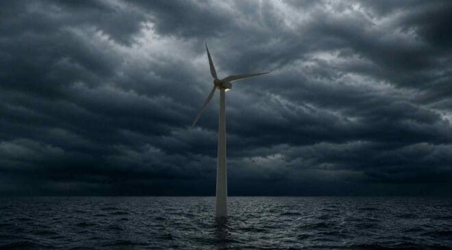Norway wants to place smart wind turbines far offshore that can survive brutal storms and keep the internet powered for decades 5 storm building around offshore wind turbine