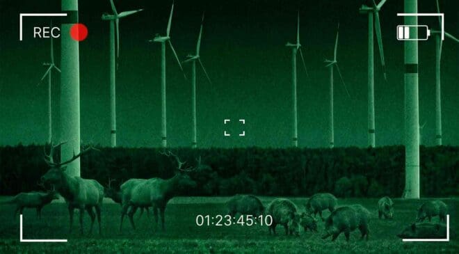 A Korean wind farm set up cameras to watch deer and wild boars, only to discover the animals were constantly avoiding each other 3 deer and wild boars at wind farm