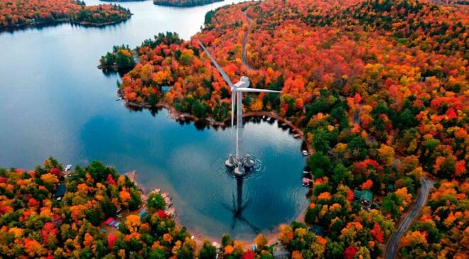 A US company tried to build a wind farm on Lake Ontario and ended up in an international courtroom fighting Canada 7 wind turbine on a lake