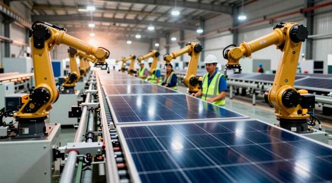 A Georgia factory will produce 16,700 solar panels a day and could be America's answer to decades of foreign energy dependence 49 solar panels being made in factory