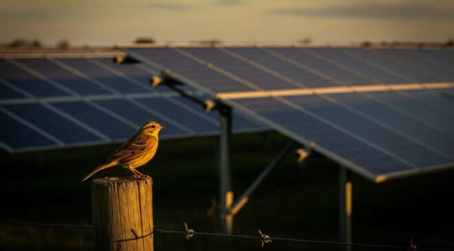 A field in England's East Anglian Fens was carpeted with dark solar panels, and what surveyors counted living there stunned ornithologists 21 Bird solar panels