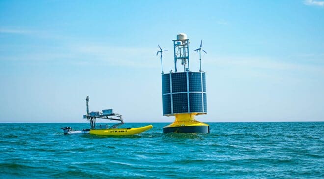 Wave-powered buoys are now running silent surveillance missions in the Pacific with no crew, no cables, and no end date 2 wave-powered buoy