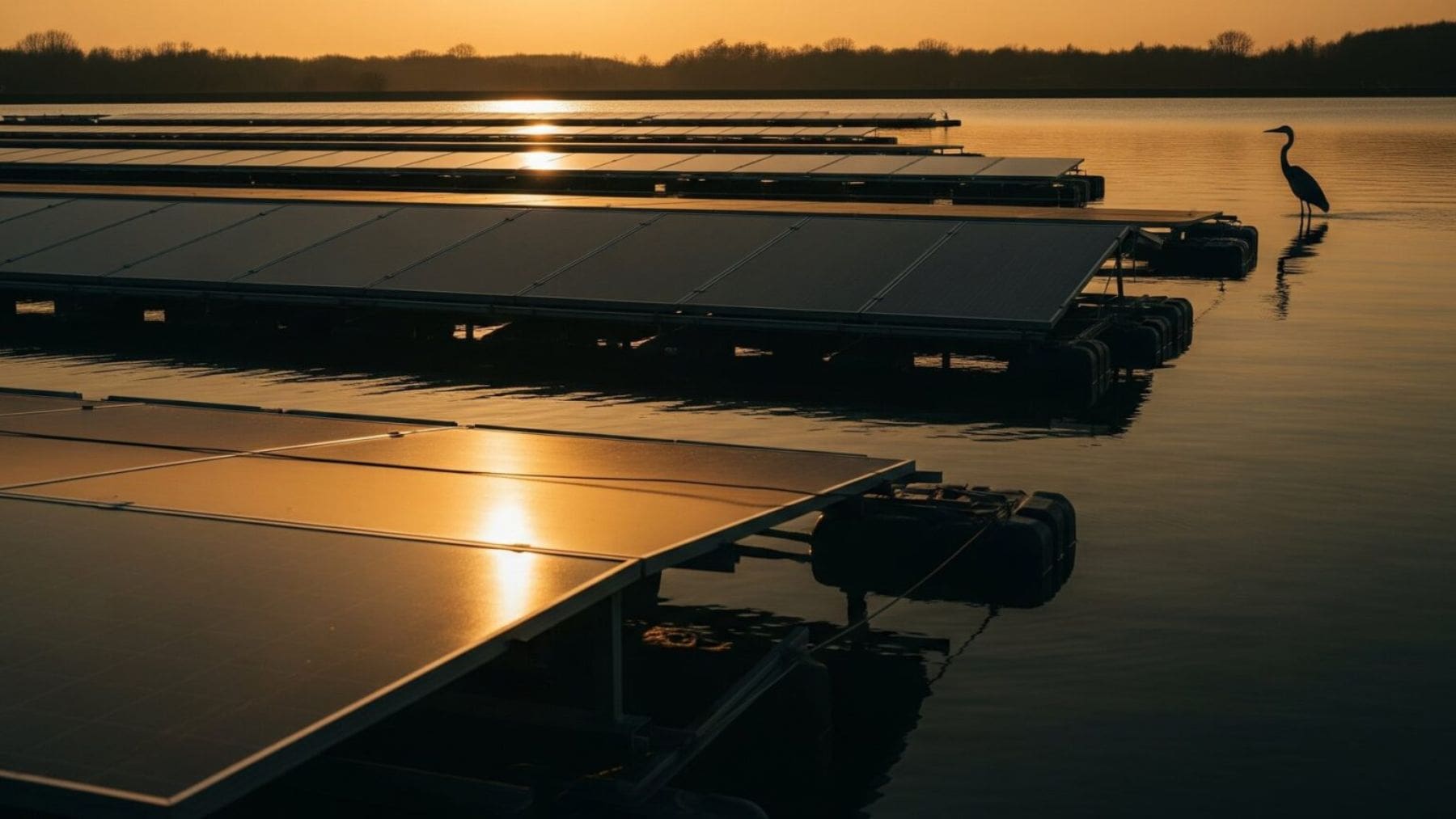 Solar panels quiet reservoir