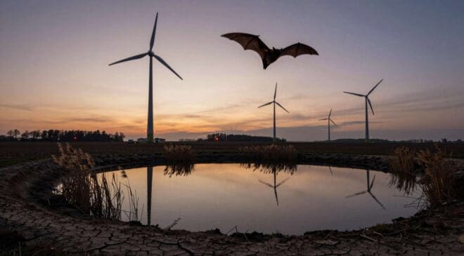 Wind turbines built to cool the planet are driving bats away from the water they need to survive a warming world 11 Wind turbines built to cool the planet