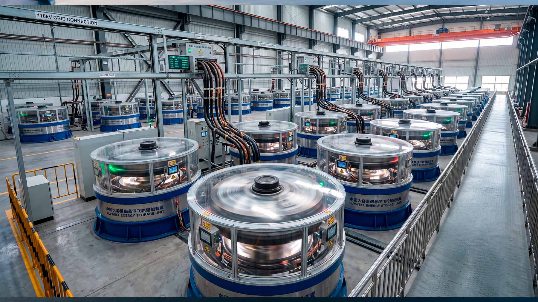 China connected 120 giant magnetic spinning tops that float using magnetic levitation and release electricity simply by slowing down