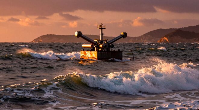 Researchers taught a wave generator to correct for the ocean’s chaos in real time, and it produced 140% more power than a conventional system 8 Wave generator