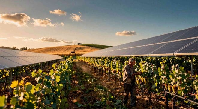 Grapevines, wheat fields, and grazing cows are quietly turning solar skeptics into solar supporters 47 Solar. grapevines