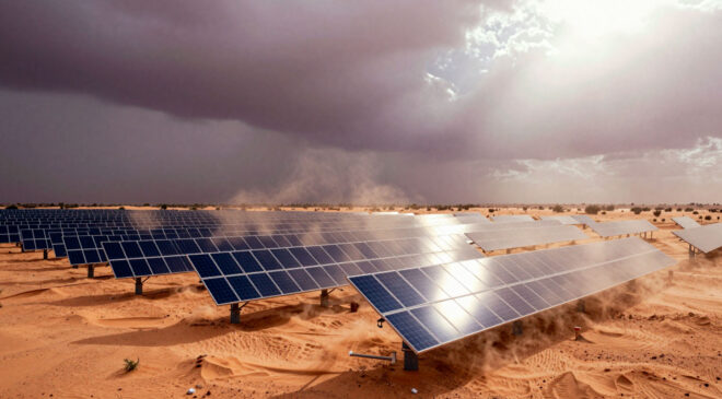Dust, monsoon clouds, and a desert paradox are quietly stealing power from one of the world's largest solar parks 26 7. EM Dust monsoon clouds and a desert paradox are quietly stealing power from one of the worlds largest solar parks