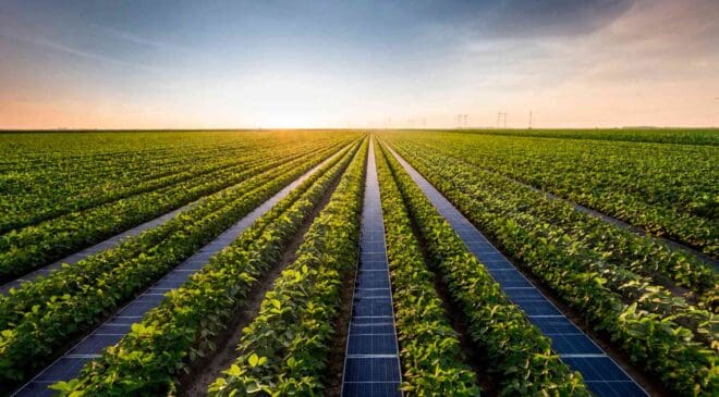 New York engineers planted soybeans beneath solar panels—and temperatures suddenly dropped by 18°F. 30 soy beans planted at solar panels