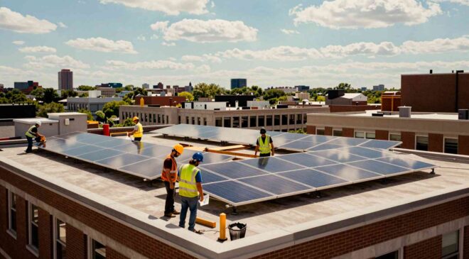 Ameresco begins rooftop solar construction at Community College of Philadelphia under Solar for Schools grant 3 Solar