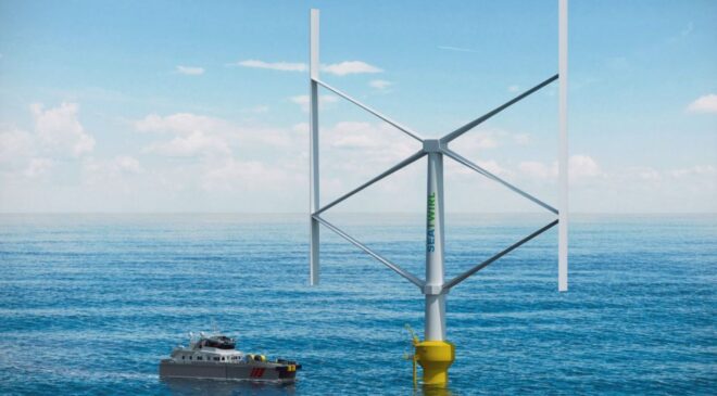 While New York prepares floating wind farms, Sweden wants to place a vertical turbine at sea that spins like a giant whisk 33 vertical wind turbine at sea