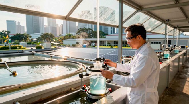 Scientists fed sunlight to sewage sludge and pulled out clean hydrogen fuel and animal feed from the other end 39 15. GES Scientists fed sunlight to sewage sludge and