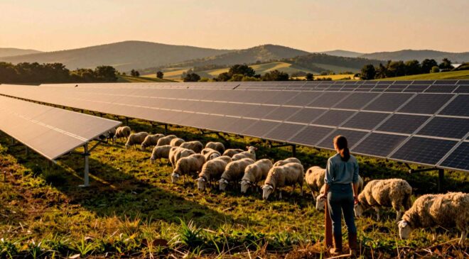 Virginia farmers are grazing 1,500 sheep beneath solar panels and growing their herds at a pace that is quietly rewriting the future of American farmland 17 Solar panels