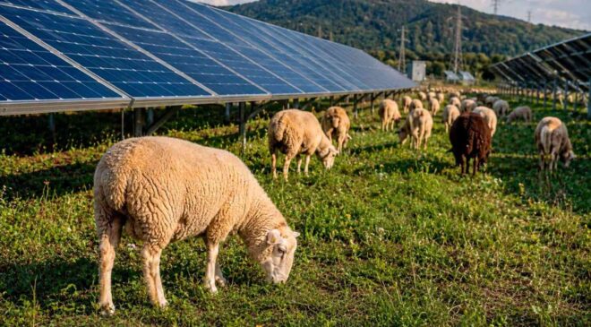 In Chattanooga, an army of 50 sheep patrols a solar farm with 33,000 panels, eating vegetation before it casts shadows—and the site is now producing more energy than ever 22 sheep grazing near solar panels