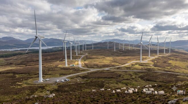 In Scotland, 21 turbines began to tilt slightly in the ‘wrong’ direction, causing the turbines behind them to receive more wind 3 wind turbine site in Scotland
