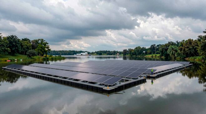 Ohio built a floating solar farm on its drinking water reservoir and saved nearly 10 acres of land while cutting $10 million in energy costs 7 Solar