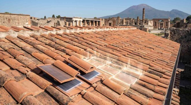Once deemed “too old” for solar panels, Pompeii now generates its own power using roof tiles that look like they came from Ancient Rome 20 solar roof tiles in Pompeii