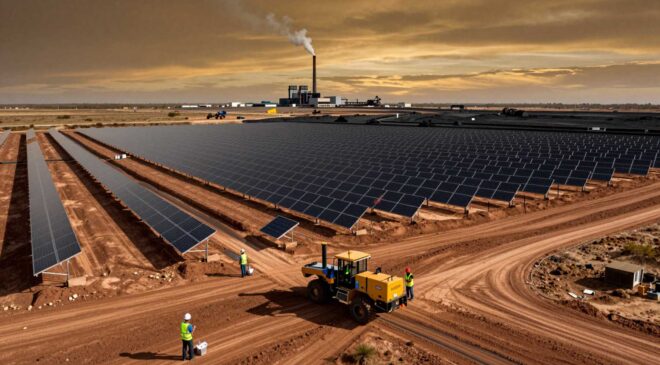 Someone just broke ground on a 1.2-gigawatt solar farm in the middle of an active Texas coal mine and plans to keep the coal burning 32 Solar panels
