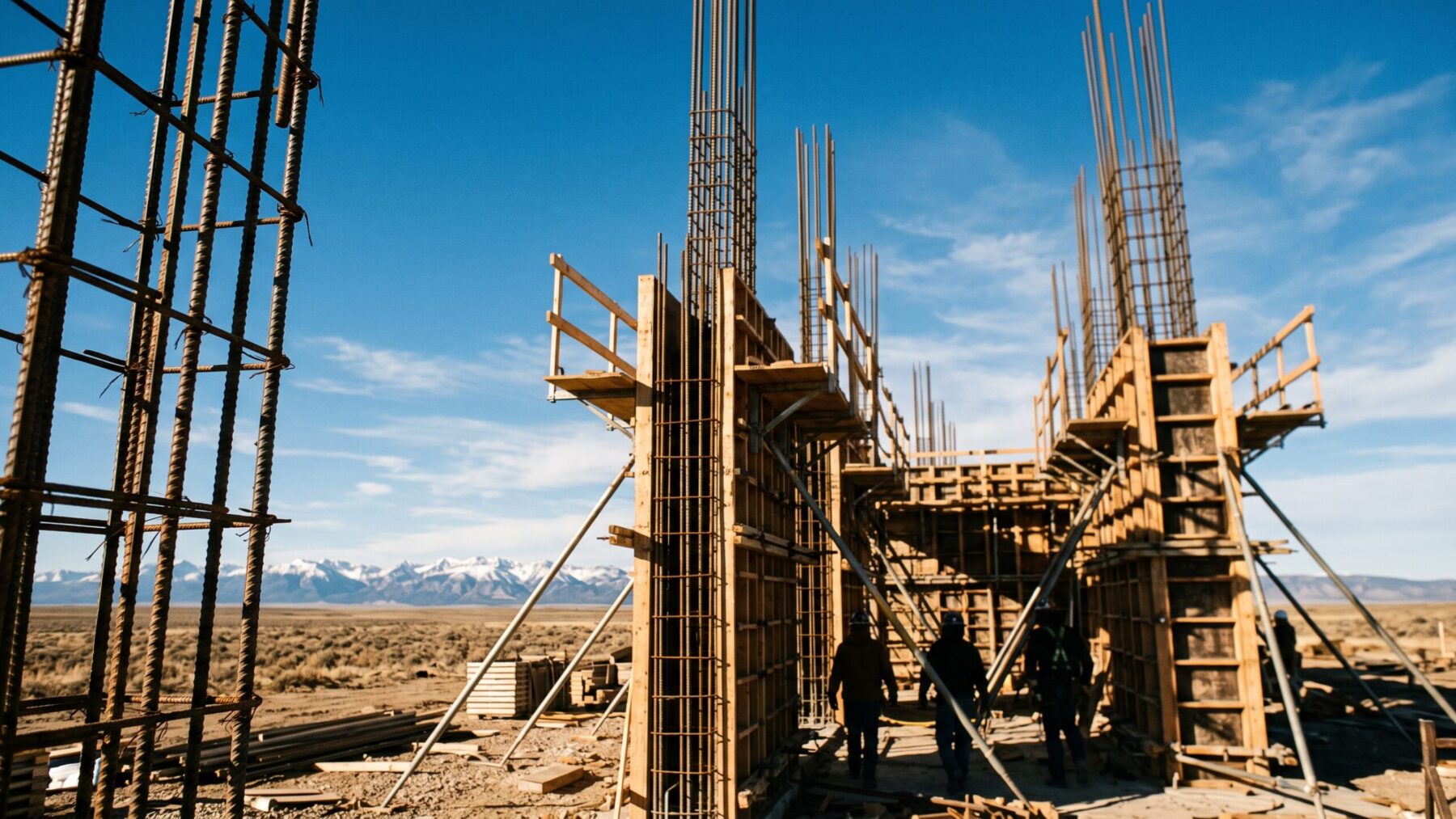 Concrete and rebar rising at the Kemmerer molten salt battery reactor site in Wyoming, retiring wyoming coal