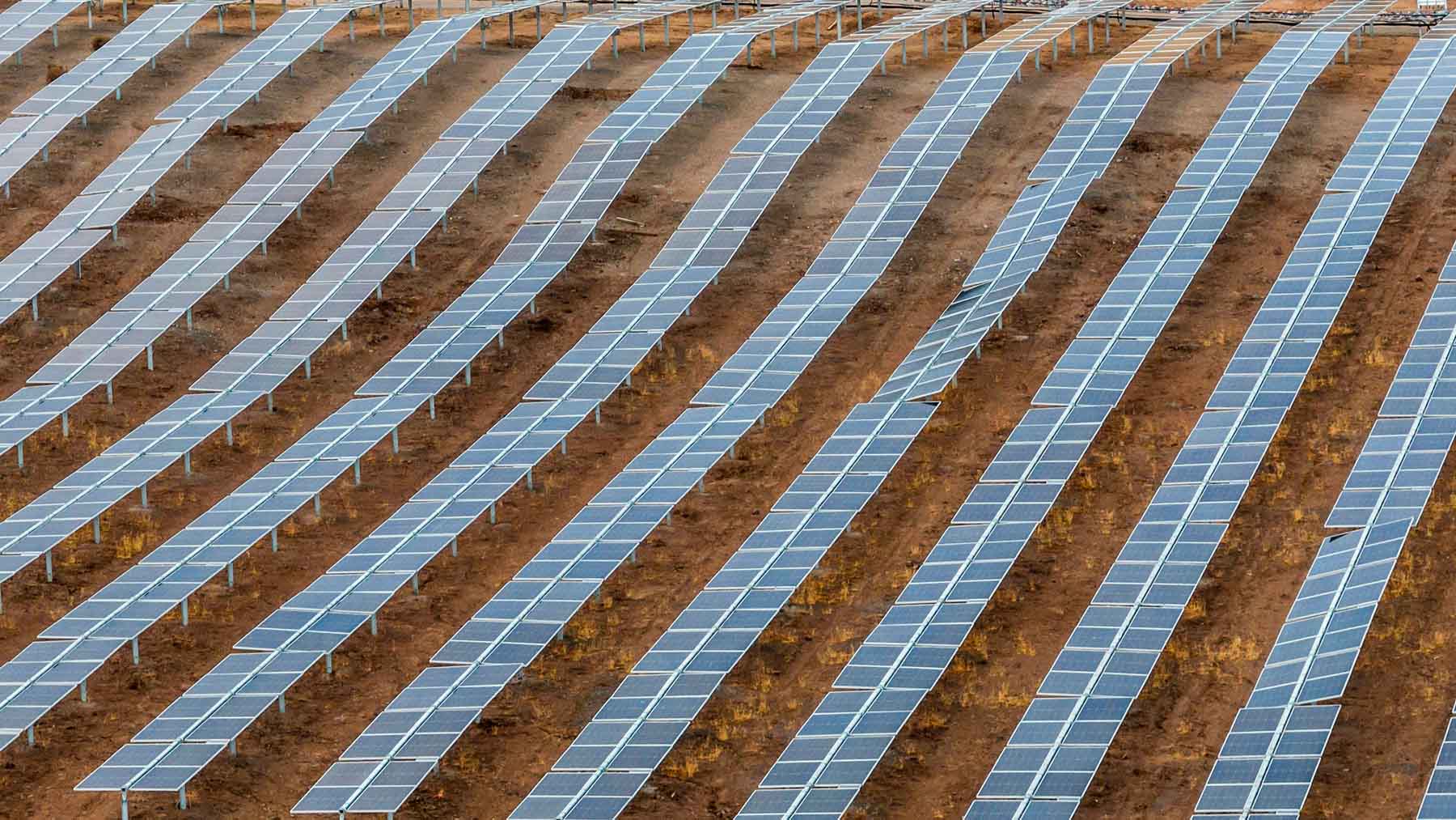 large-scale solar facility in desert