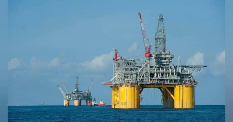 one hundred thirty miles south of New Orleans, a platform built for 500 million barrels of oil has pumped a billion, doubling its own design life after three decades at sea