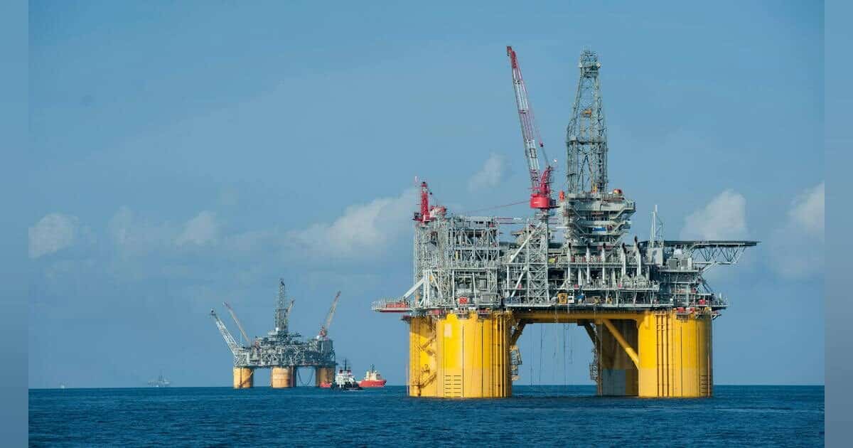 Shell's Mars deepwater platform that produced its billionth barrel of oil, one hundred thirty